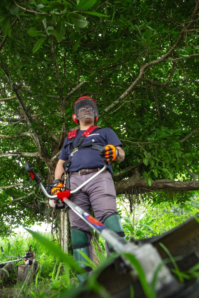 Equipo de protección personal completo (EPP) esencial para operar desmalezadoras de motor