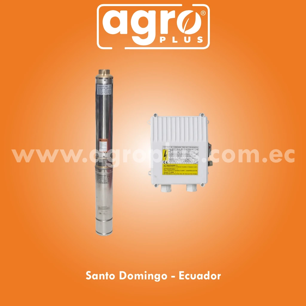 KIT BOMBA SUMERGIBLE 1" 1/4  CENTURY TIPO LAPIZ 2HP 135M 220V+ CAJA CONTROL
