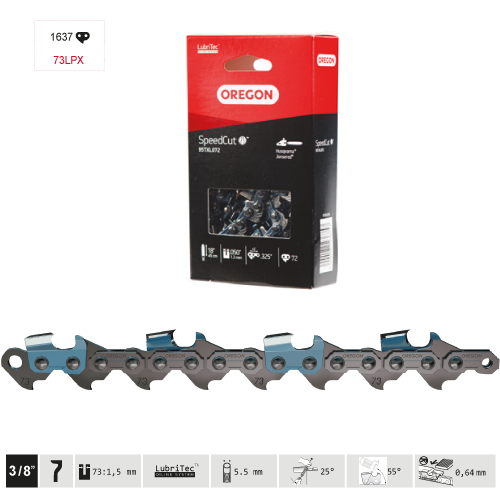 CADENA FINA OREGON 48 DIENTES 73LPX 3/8 DOBLE GUIA